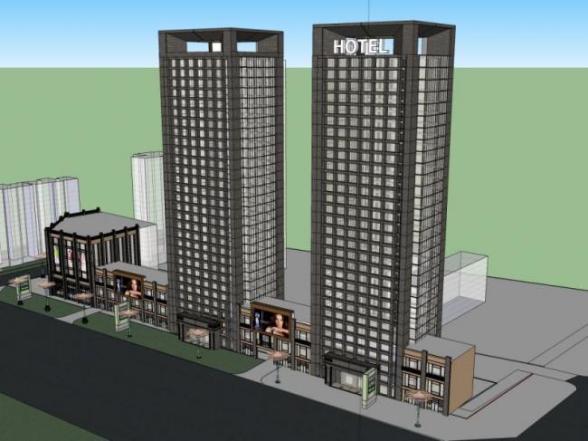 Sketchup酒店模型|高层酒店，现代风格