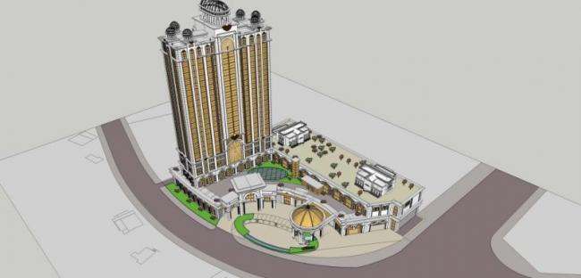 Sketchup酒店模型|高层酒店，古典风格