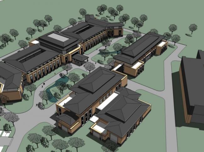 Sketchup办公模型|多层办公建筑，现代风格