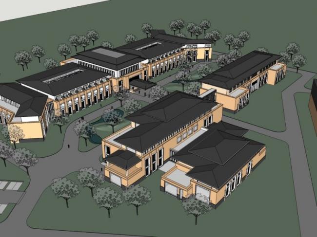 Sketchup办公模型|多层办公建筑，现代风格