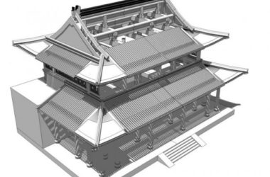 Sketchup古建筑模型|多层山地古建筑，中式风格-BIM建筑网