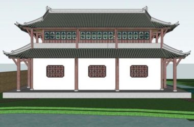 Sketchup古建筑模型|多层鼓楼，仿古，中式风格，古建-BIM建筑网