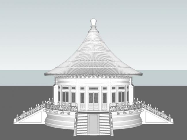 Sketchup古建筑模型|多层圆殿，天坛愿殿，古建筑，中式风格