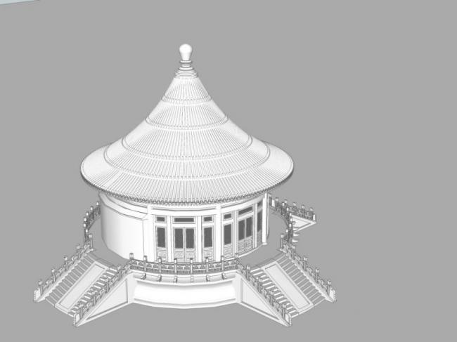 Sketchup古建筑模型|多层圆殿，天坛愿殿，古建筑，中式风格