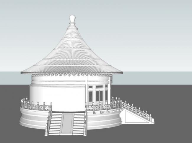 Sketchup古建筑模型|多层圆殿，天坛愿殿，古建筑，中式风格