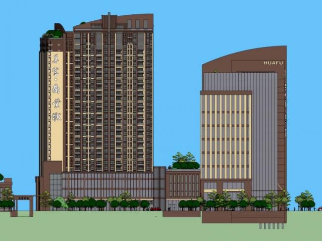 Sketchup住宅模型|高层公寓，居住建筑，古典风格