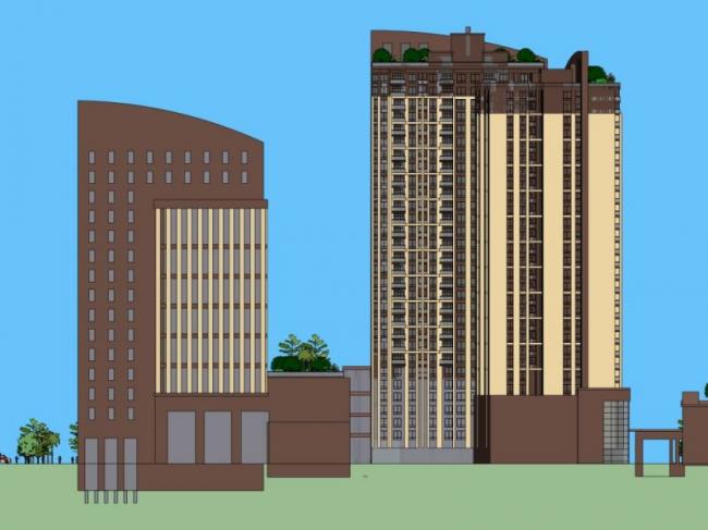 Sketchup住宅模型|高层公寓，居住建筑，古典风格