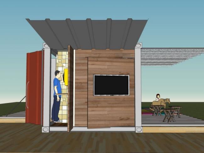 Sketchup住宅模型|集装箱改造住宅，居住建筑，现代风格