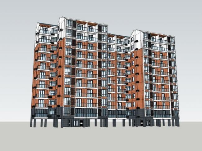 Sketchup住宅模型|高层住宅，现代风格
