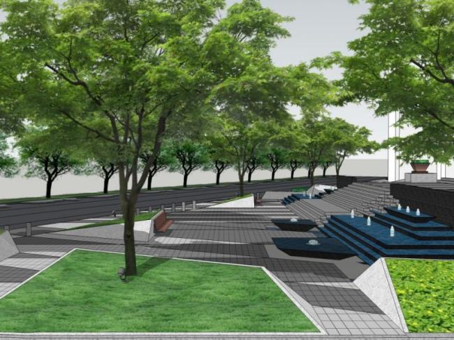 Sketchup景观模型|商业景观，现代风格