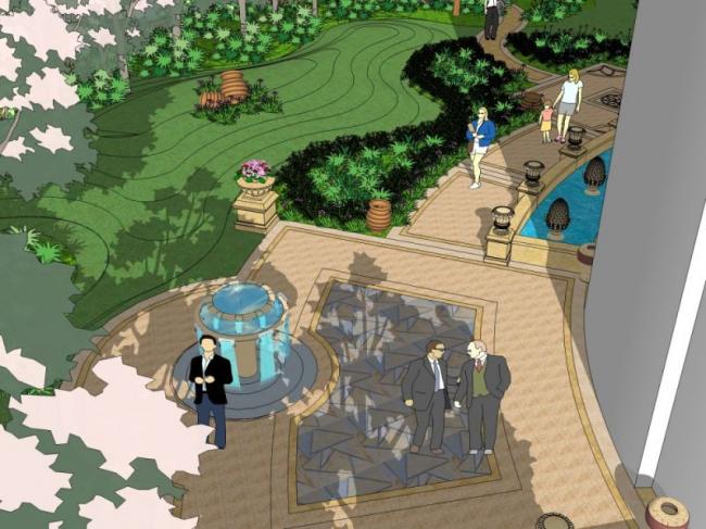 Sketchup景观模型|商业景观，古典风格