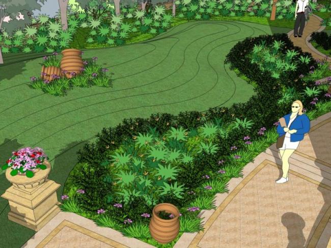 Sketchup景观模型|商业景观，古典风格