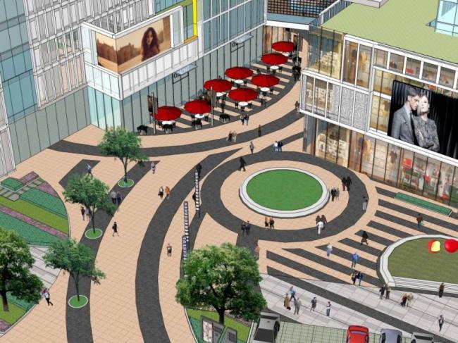 Sketchup景观模型|商业景观，现代风格