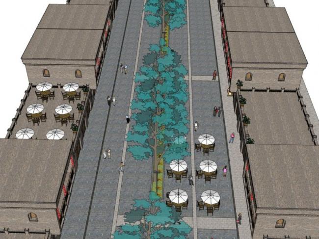 Sketchup景观模型|商业景观，现代风格