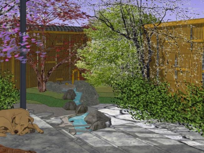 Sketchup景观模型|商业景观，中式风格