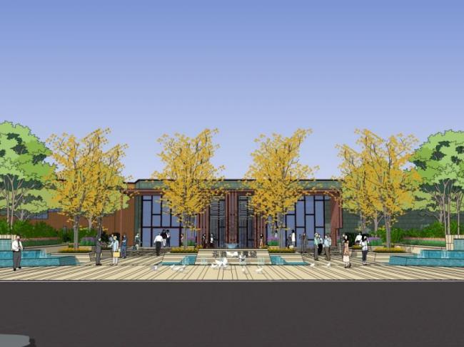 Sketchup景观模型|商业景观，现代风格