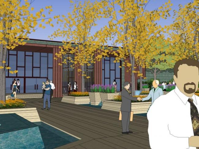 Sketchup景观模型|商业景观，现代风格