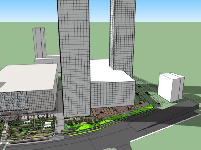 Sketchup景观模型|商业景观，现代风格