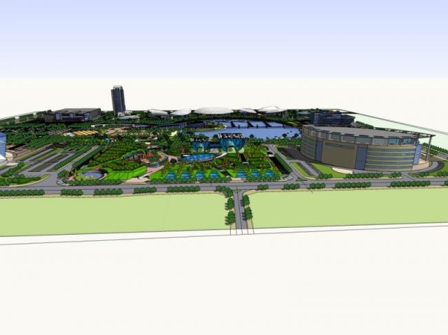 Sketchup景观模型|商业景观，现代风格