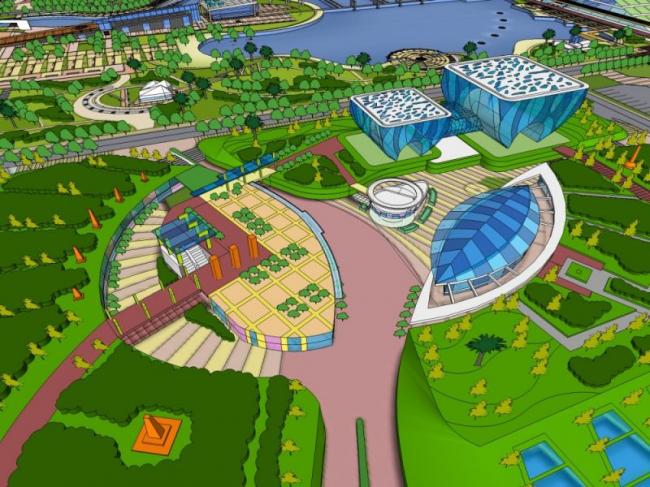 Sketchup景观模型|商业景观，现代风格