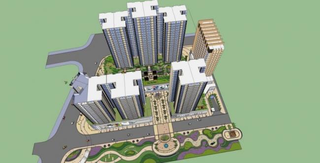 Sketchup景观模型|商业景观，住宅景观，现代风格