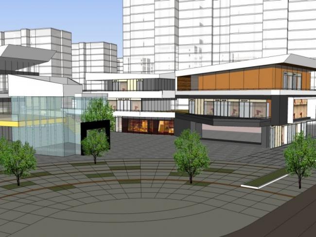 Sketchup商业模型|多层购物中心，现代风格