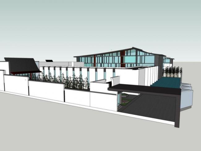 Sketchup商业模型|低层会所，现代中式风格