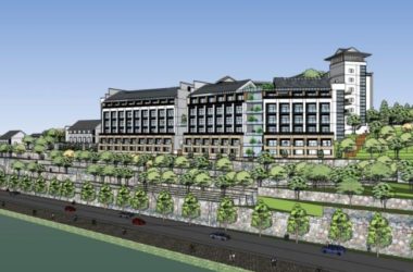 Sketchup酒店模型|多层酒店，现代中式风格-BIM建筑网