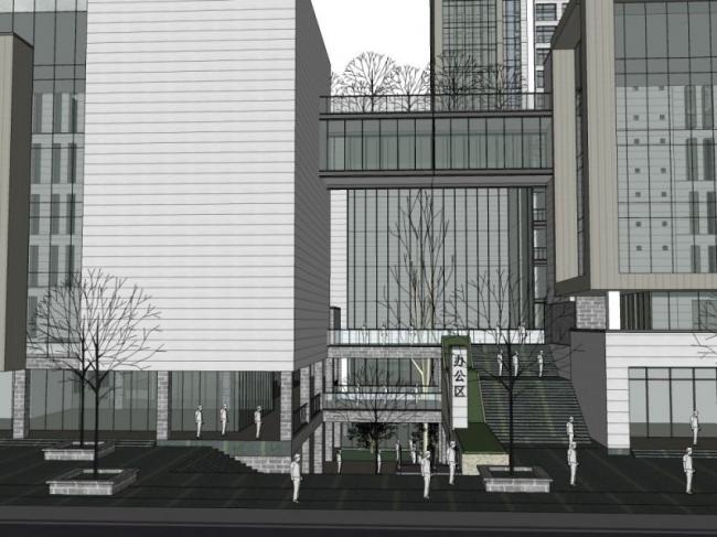 Sketchup商业模型|高层商业中心，现代风格