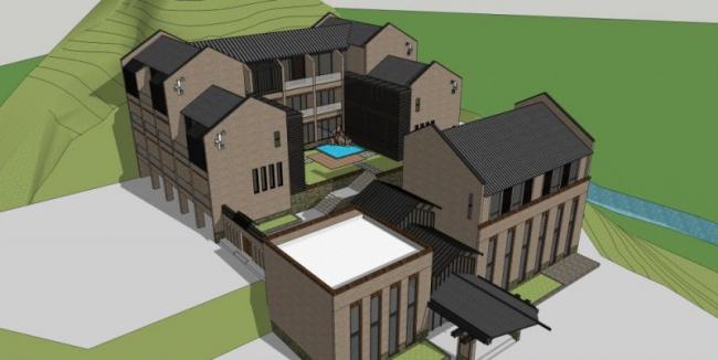 Sketchup商业模型|多层会所，现代风格