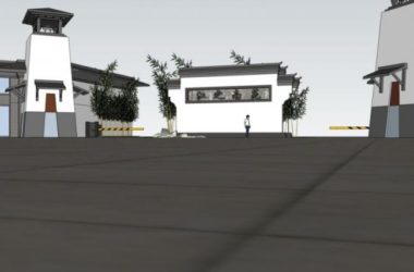 Sketchup小品模型|大门，中式风格，小品-BIM建筑网