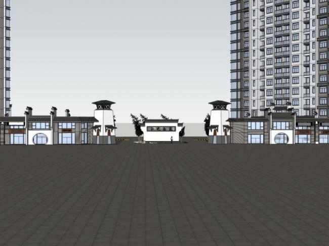 Sketchup小品模型|大门，中式风格，小品