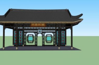 Sketchup小品模型|岭南古亭，古建筑，小品-BIM建筑网