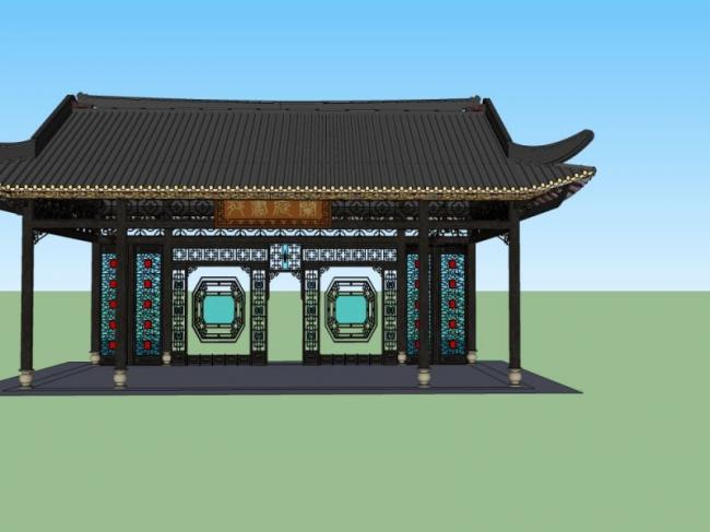 Sketchup小品模型|岭南古亭，古建筑，小品
