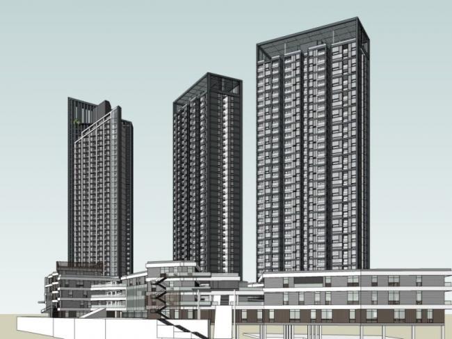 Sketchup综合体模型|多高层综合体，住宅，酒店，办公，现代风格