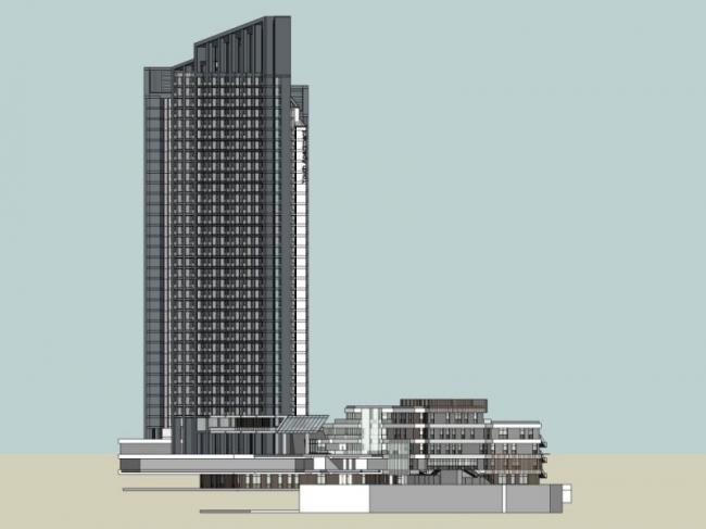 Sketchup综合体模型|多高层综合体，住宅，酒店，办公，现代风格