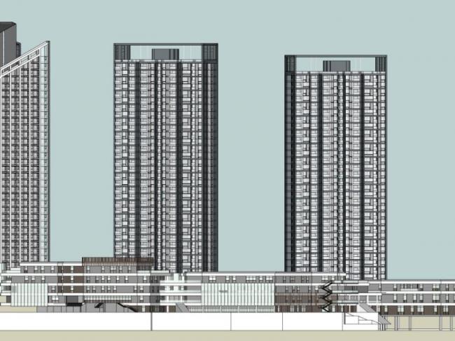 Sketchup综合体模型|多高层综合体，住宅，酒店，办公，现代风格