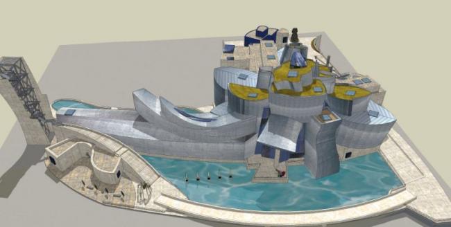 Sketchup文化模型|多层古根海姆博物馆，文化建筑，现代风格