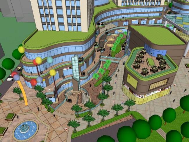 Sketchup综合体模型|多高层商业综合体，住宅，办公，酒店，古典风格