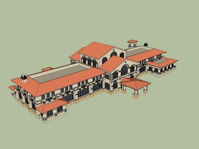 Sketchup商业模型|多层会所，古典风格