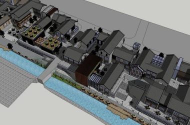 Sketchup商业模型|多层商业街，现代中式风格-BIM建筑网