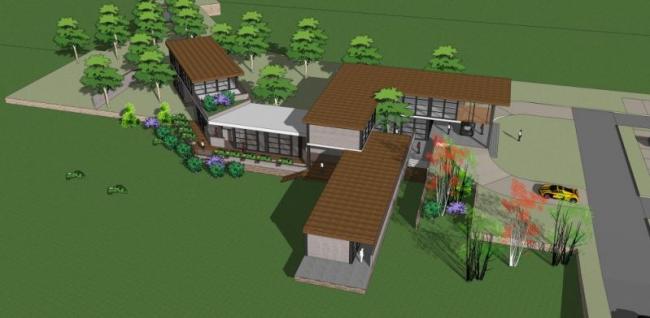 Sketchup商业模型|低层会所，现代风格