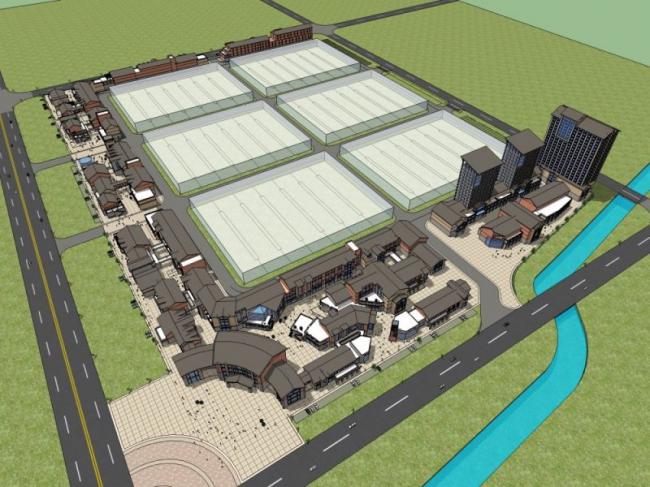 Sketchup商业模型|多层商业步行街，现代风格