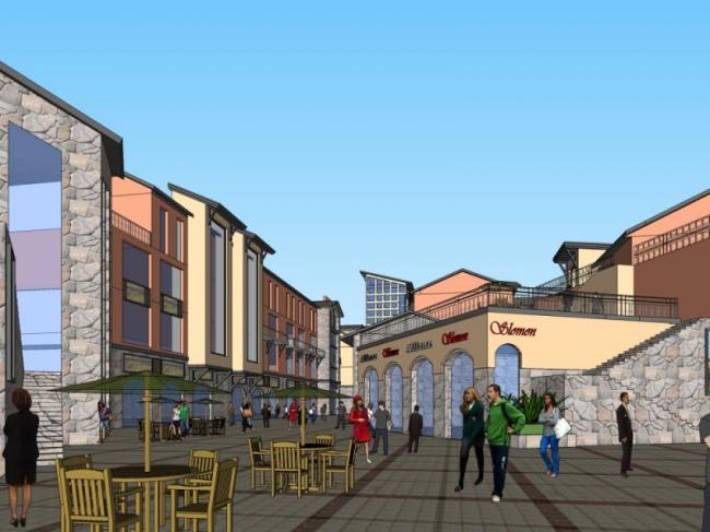 Sketchup商业模型|多层商业步行街，现代风格