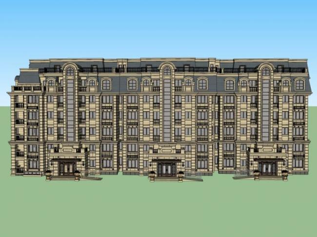 Sketchup住宅模型|多层住宅，古典风格