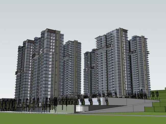 Sketchup住宅模型|高层住宅，现代风格