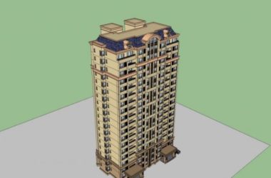 Sketchup住宅模型|高层住宅，古典风格-BIM建筑网