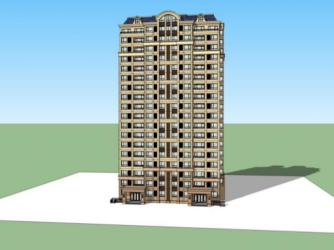 Sketchup住宅模型|高层住宅，古典风格