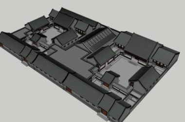Sketchup住宅模型|四合院，中式风格-BIM建筑网