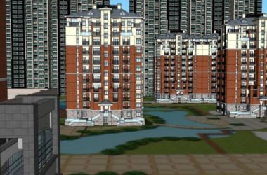 Sketchup住宅模型|高层住宅群，居住建筑，古典风格-BIM建筑网